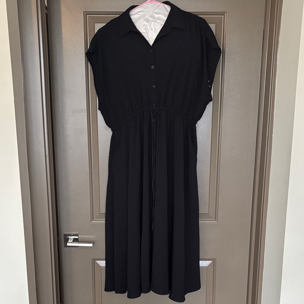 Torrid Black Midi Dress with Button Detail